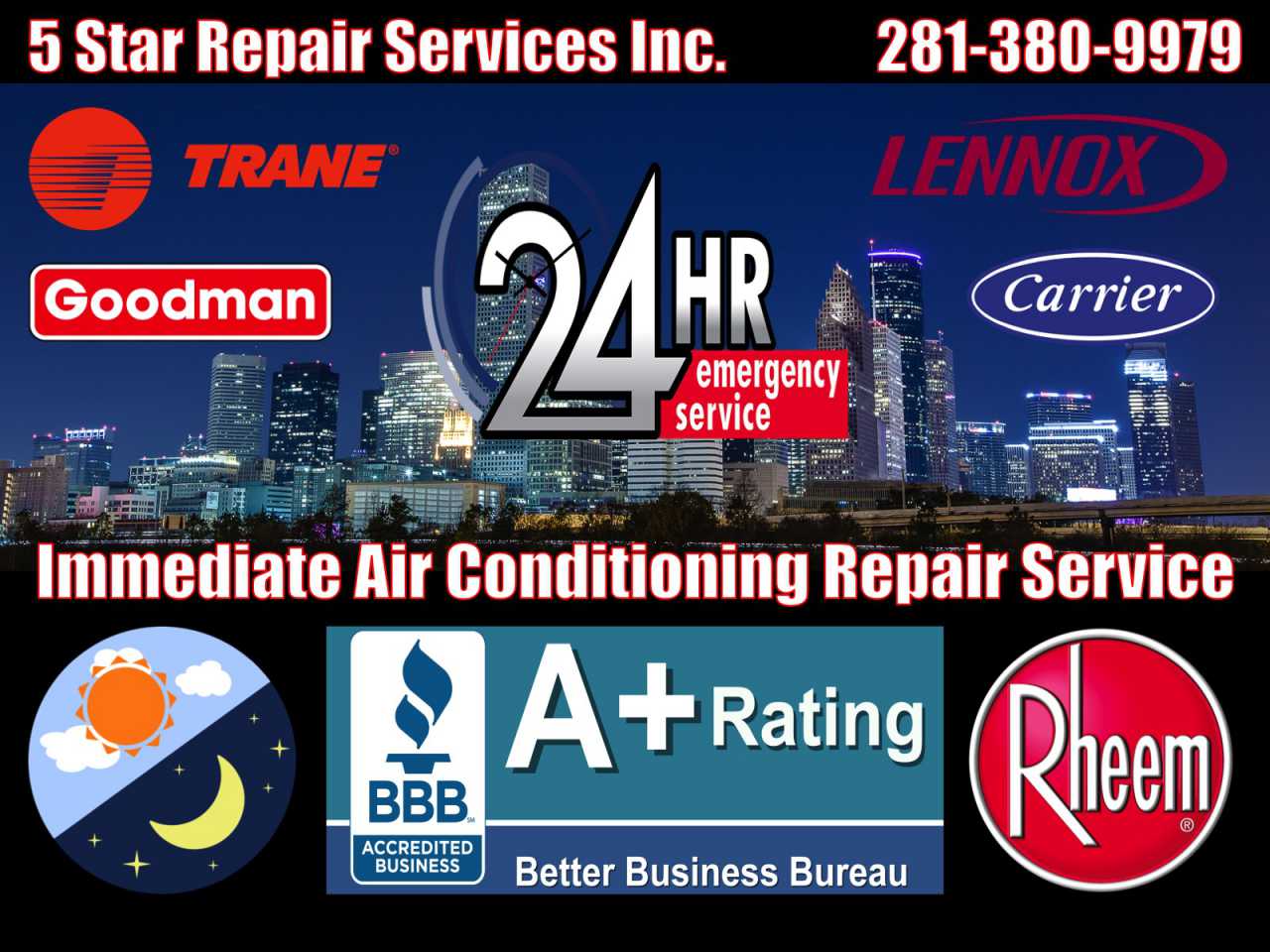 24 Hour AC Repair Baytown 77520 77521 77522 77580
